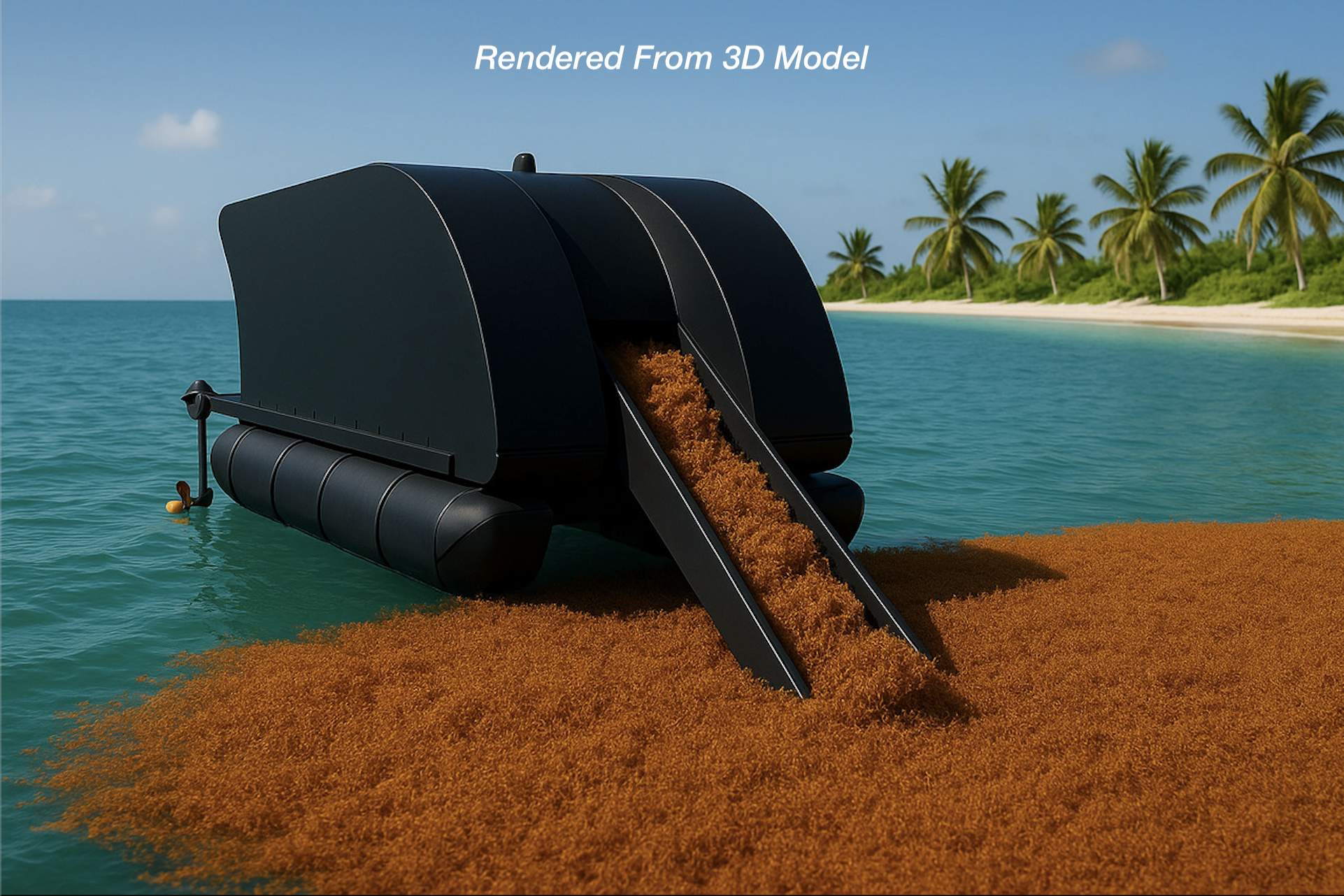 ISAC AI-powered vessel side view showing collection system